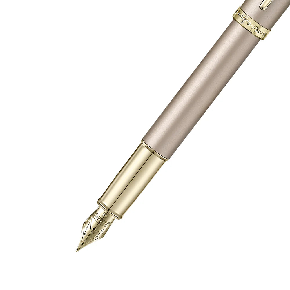 SHEAFFER x Emily In Paris 100 9377 Champagne Gold with Champagne Gold Trims and Bow-Shaped Clip Emblem Fountain Pen - Medium