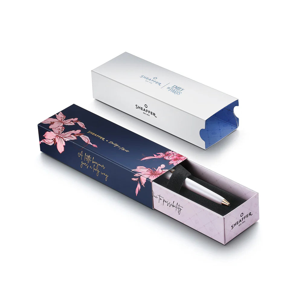 SHEAFFER x Emily In Paris Prelude Mini 9810 Pastel Pink and PVD Rose Gold Trims with Heart Emblem and Swarovski Crystal Ballpoint Pen
