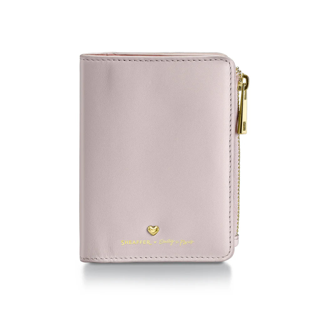 SHEAFFER x Emily In Paris Full-Grain Leather Zipped Bifold Coin Wallet - Pink