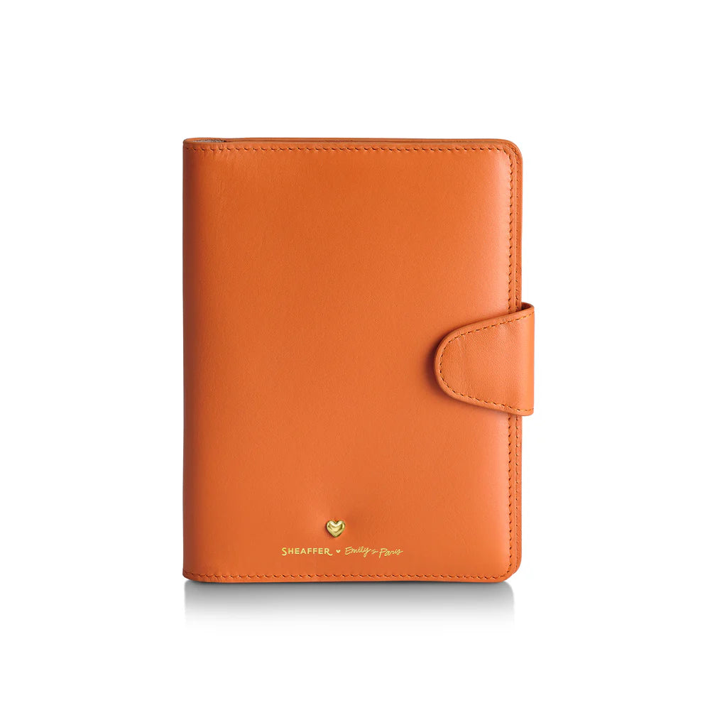 SHEAFFER x Emily In Paris Full-Grain Leather Passport Case with Pen Loop - Orange