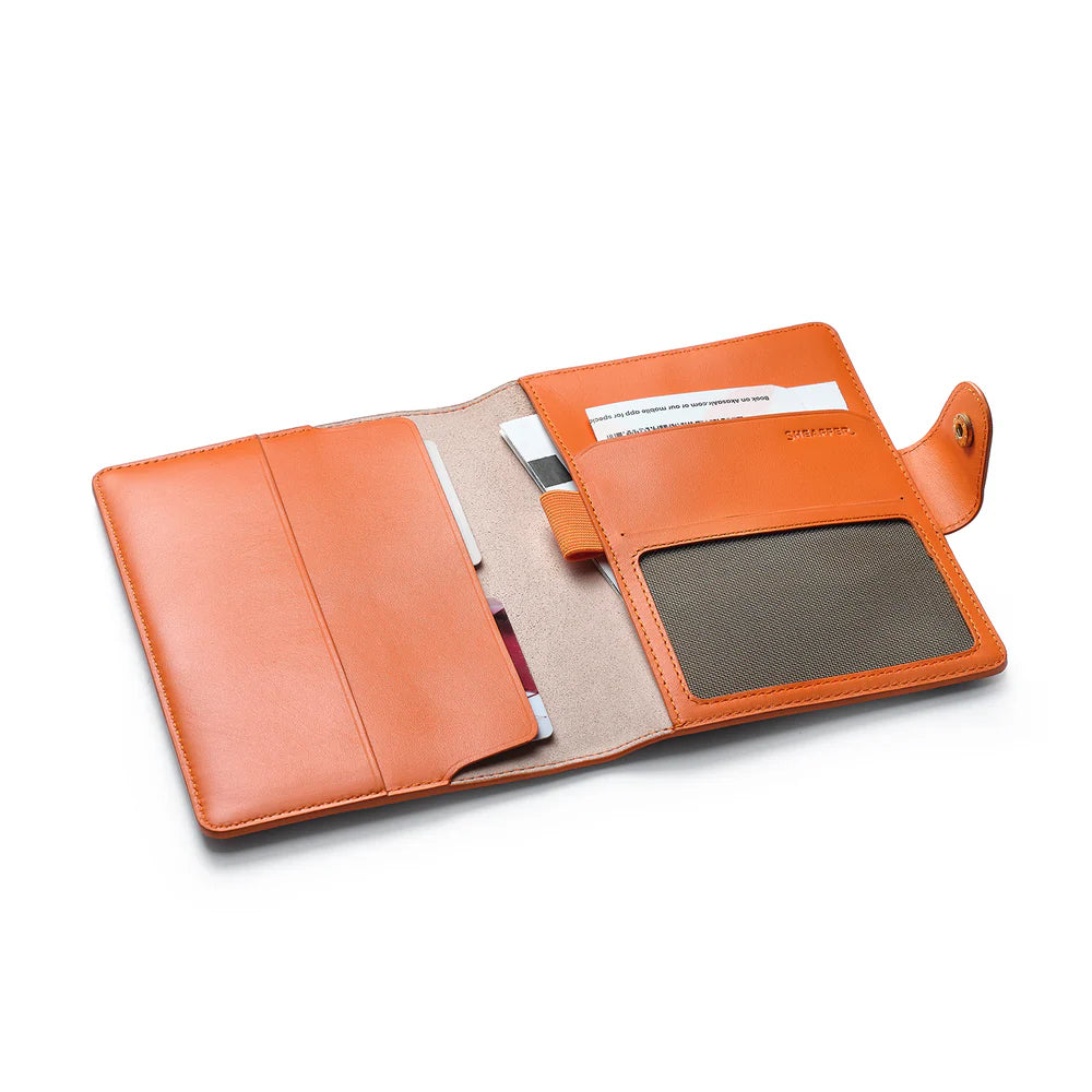 SHEAFFER x Emily In Paris Full-Grain Leather Passport Case with Pen Loop - Orange