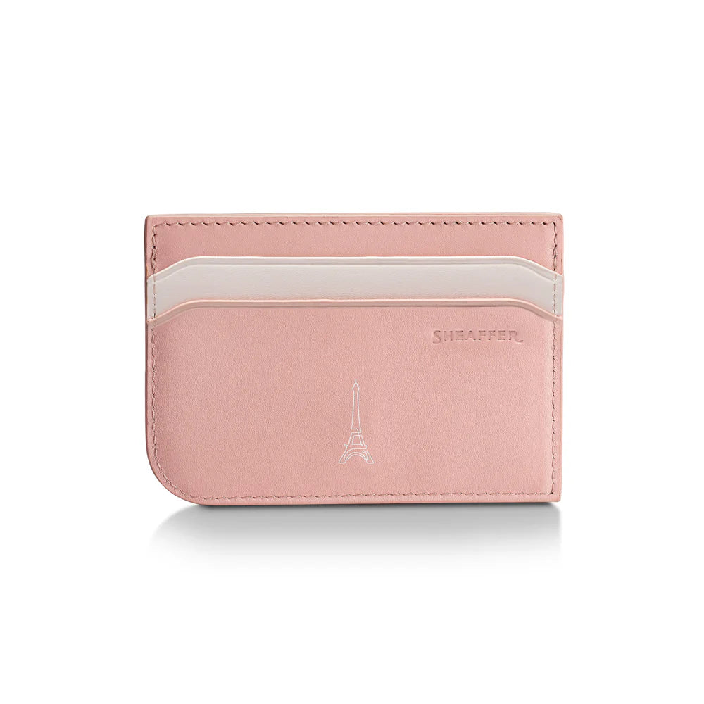 SHEAFFER x Emily In Paris Sentinel 321 Pink Matte Finish with Chrome Trims Ballpoint Pen and Full-Grain Leather Credit Card Holder Gift Set