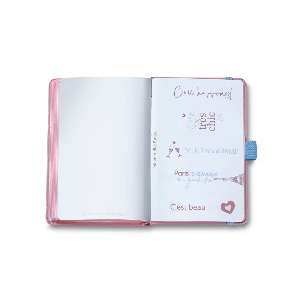 SHEAFFER x Emily In Paris Sentinel 321 Pink Matte Finish with Chrome Trims Ballpoint Pen and Small Hardbound Notebook Gift Set