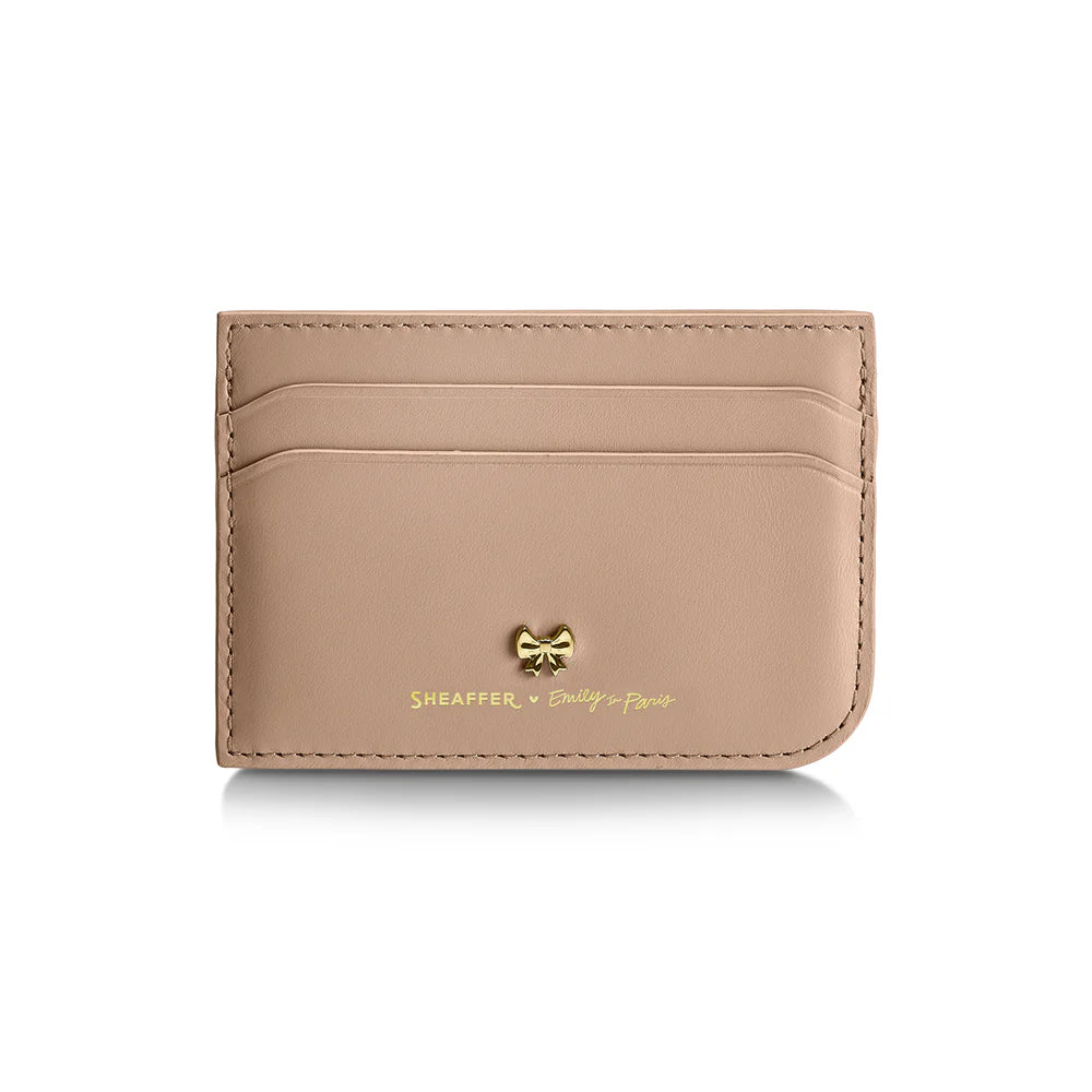 SHEAFFER x Emily In Paris 100 9377 Champagne Gold with Champgne Gold Trim Ballpoint Pen and Full-Grain Credit Card Holder Gift Set