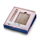 SHEAFFER x Emily In Paris 100 9377 Champagne Gold with Champgne Gold Trim Ballpoint Pen and Full-Grain Credit Card Holder Gift Set