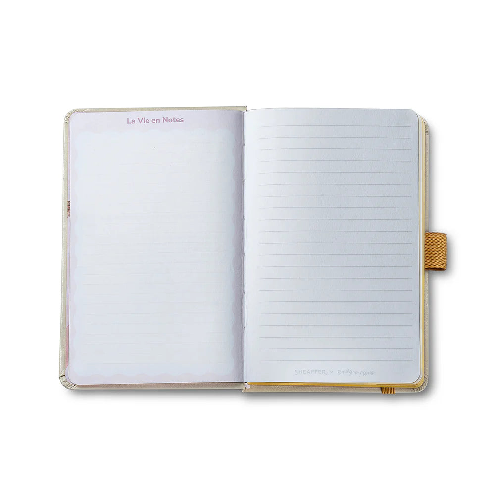 SHEAFFER x Emily In Paris 100 9377 Champagne Gold with Champagne Gold Trim Ballpoint Pen and Hardbound Notebook Small Gift Set