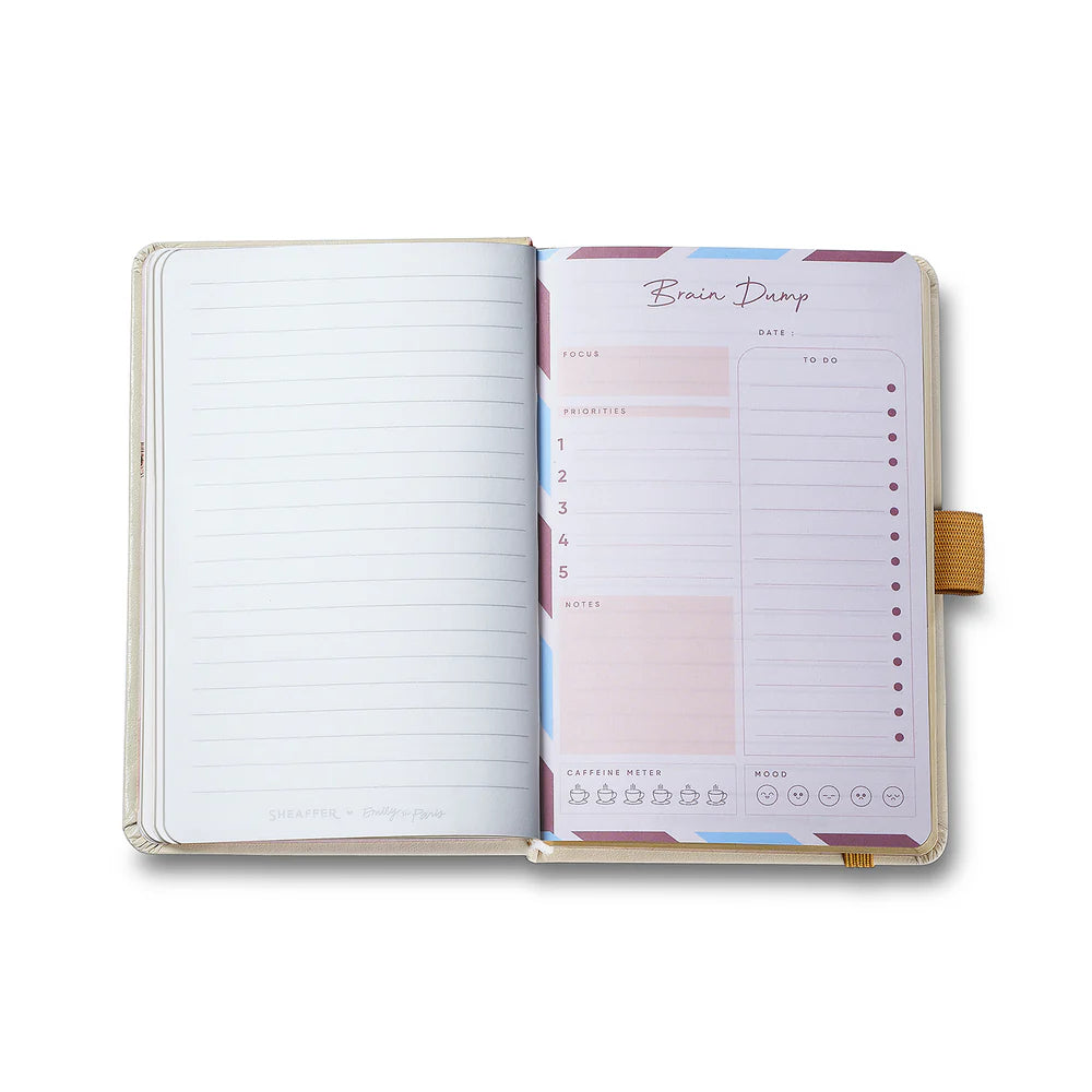 SHEAFFER x Emily In Paris 100 9377 Champagne Gold with Champagne Gold Trim Ballpoint Pen and Hardbound Notebook Small Gift Set