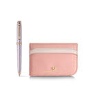 SHEAFFER x Emily In Paris Prelude Mini 9810 Pastel Pink with Swarovski Crystal Ballpoint Pen and Full-Grain Leather Credit Card Holder Gift Set