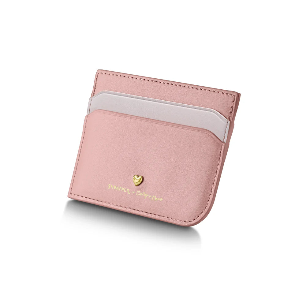 SHEAFFER x Emily In Paris Prelude Mini 9810 Pastel Pink with Swarovski Crystal Ballpoint Pen and Full-Grain Leather Credit Card Holder Gift Set