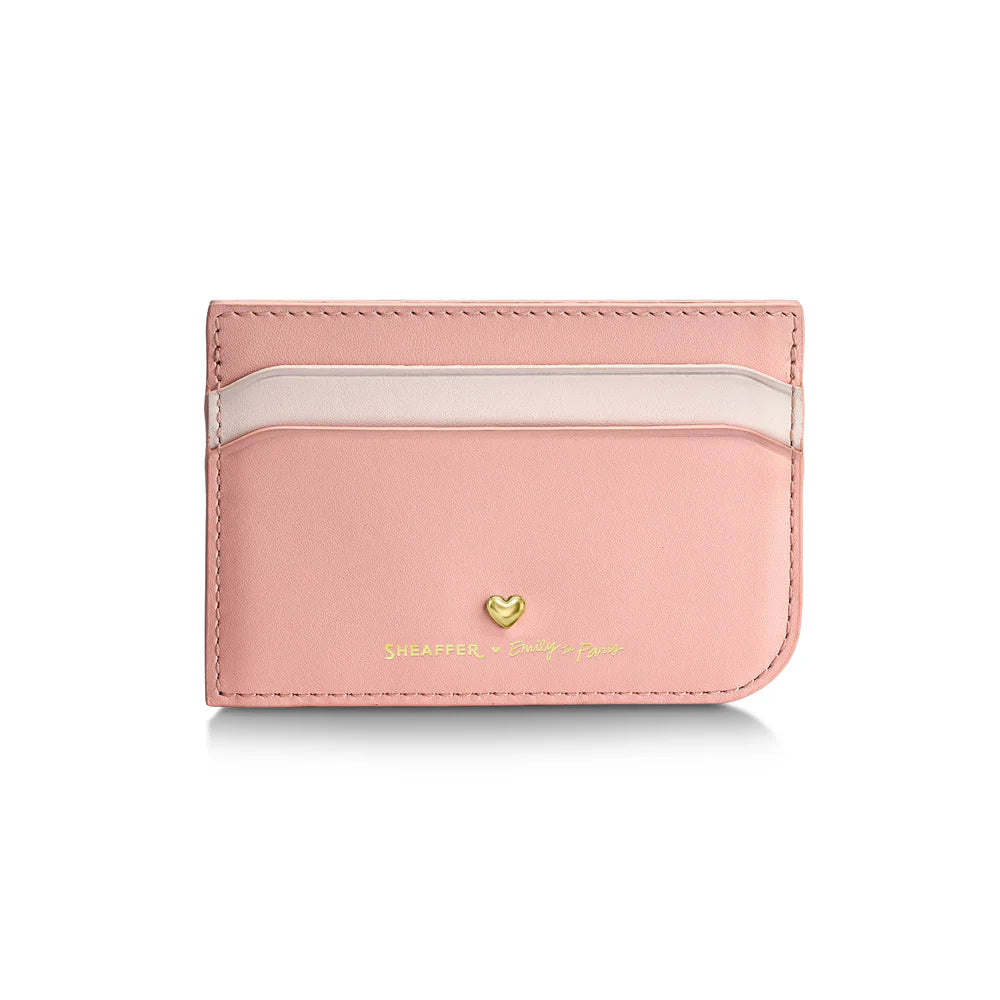 SHEAFFER x Emily In Paris Prelude Mini 9810 Pastel Pink with Swarovski Crystal Ballpoint Pen and Full-Grain Leather Credit Card Holder Gift Set