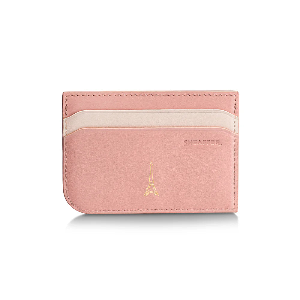 SHEAFFER x Emily In Paris Prelude Mini 9810 Pastel Pink with Swarovski Crystal Ballpoint Pen and Full-Grain Leather Credit Card Holder Gift Set