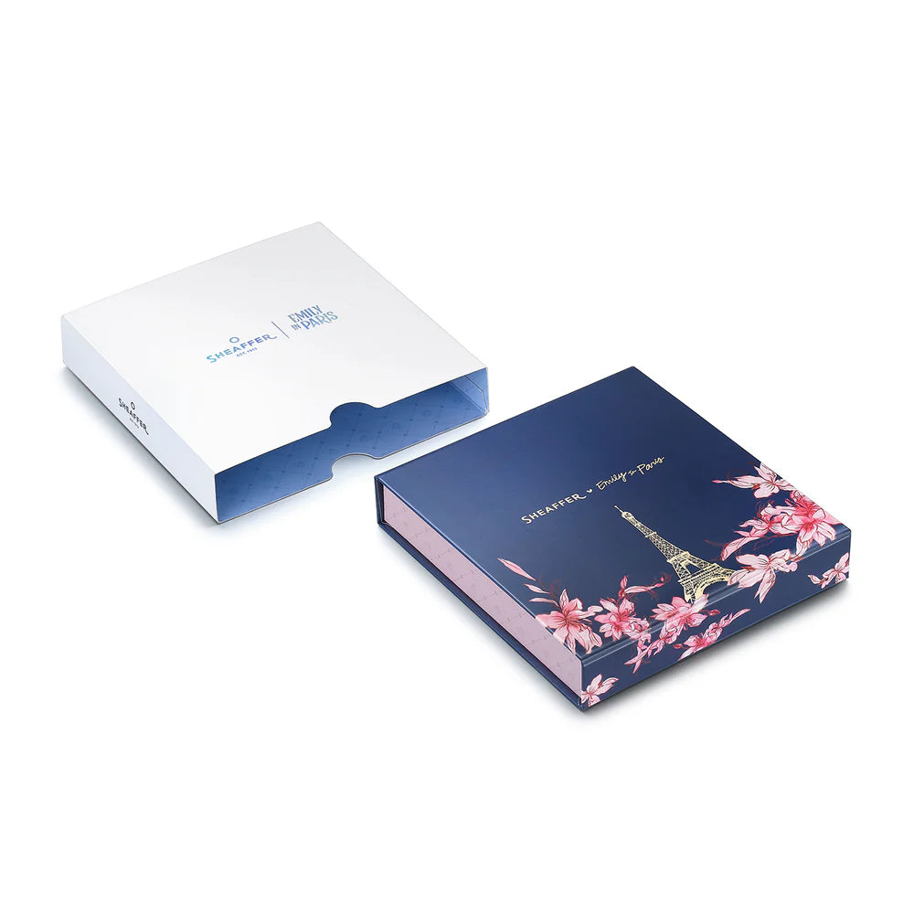 SHEAFFER x Emily In Paris Prelude Mini 9810 Pastel Pink with Swarovski Crystal Ballpoint Pen and Hardbound Notebook Small Gift Set