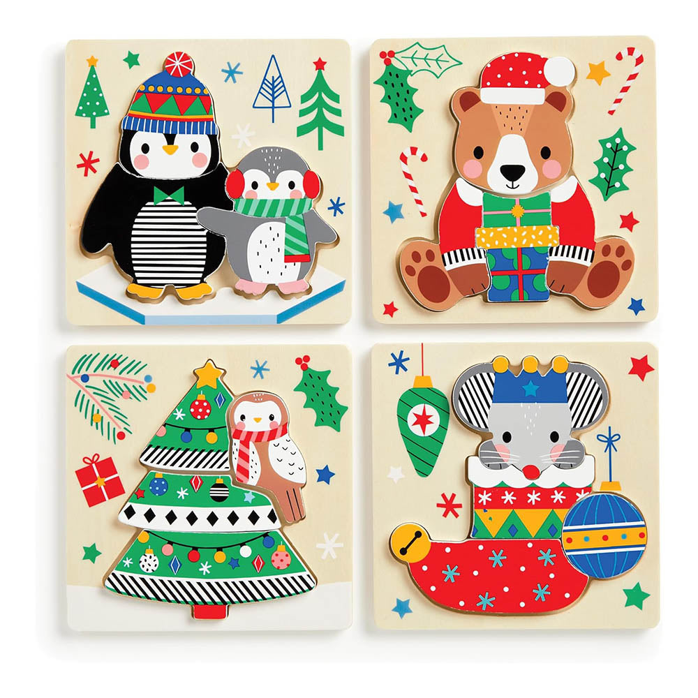 Christmas Set of 4 Wood Puzzles
