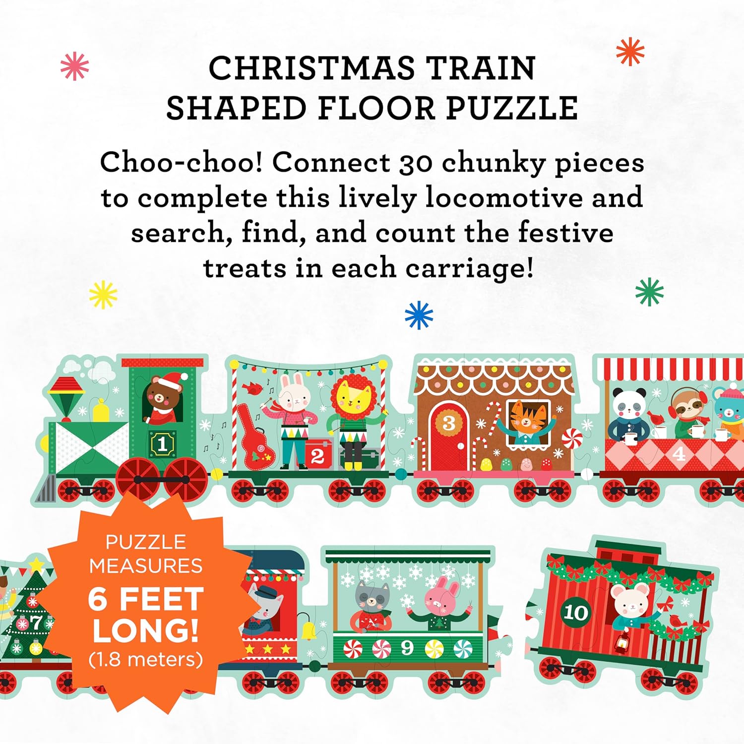 Christmas Train Shaped Floor Puzzle
