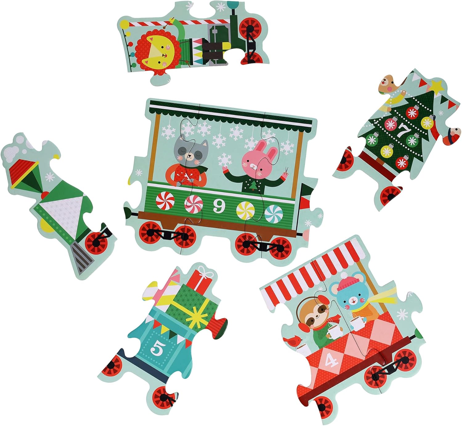 Christmas Train Shaped Floor Puzzle