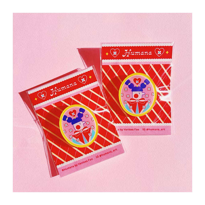 HUMANA Lady Blue Hair Acrylic Pin