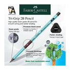 FABER-CASTELL Tri-Grip 2B Graphite Pencil 311817 Metallic Blue Blackwood 6s