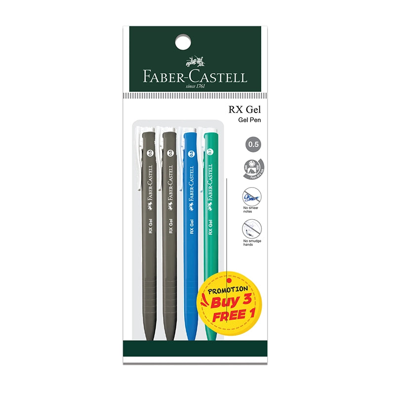 FABER-CASTELL RX Gel 0.5mm Buy 3 Free 1 249917 Assorted PB