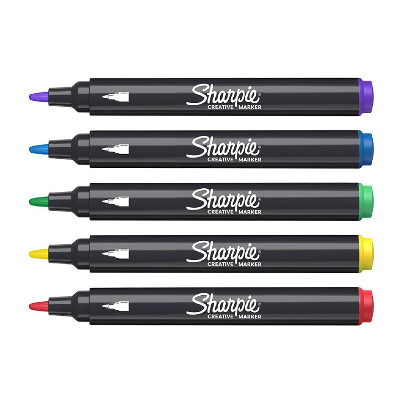 SHARPIE Creative Marker Acrylic Bullet Tip 5 Colours in Blister Pack