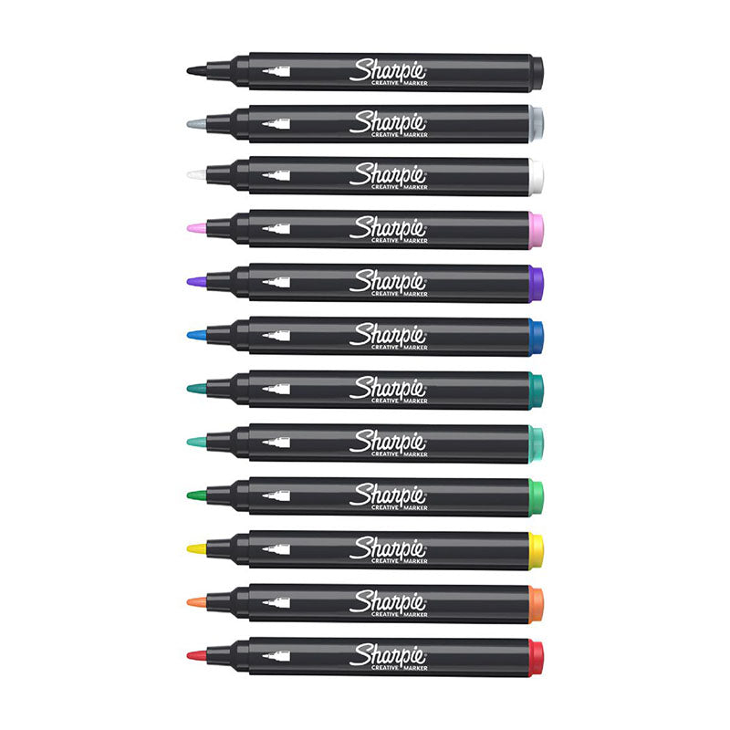 SHARPIE Creative Marker Acrylic Bullet Tip 12 Colours in Blister Pack