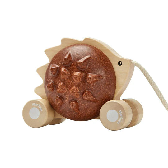 PLAN TOYS Pull-Along Hedgehog Brown