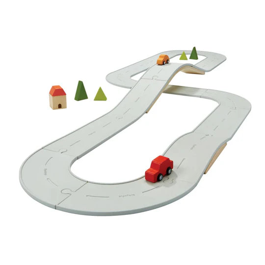 PLAN TOYS Rubber Road & Rail Set Large