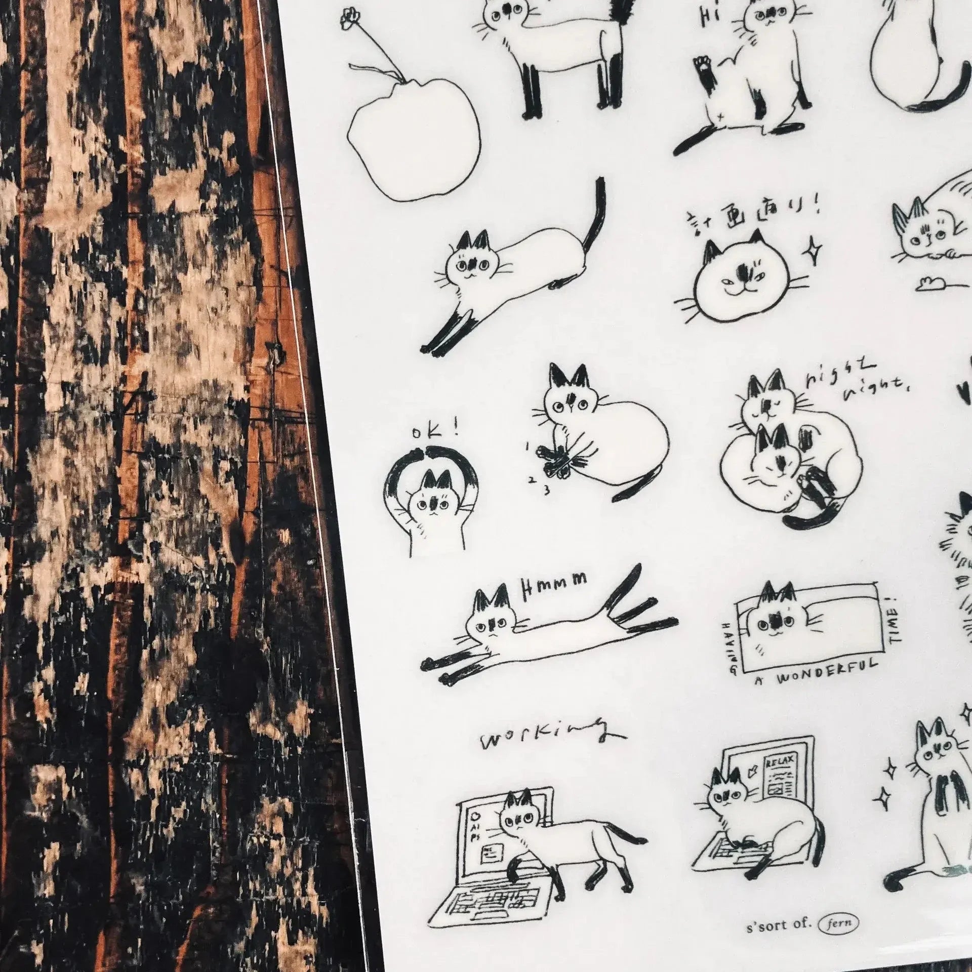 SOMESORTOF.FERN Print-On Sticker Little Black Faces