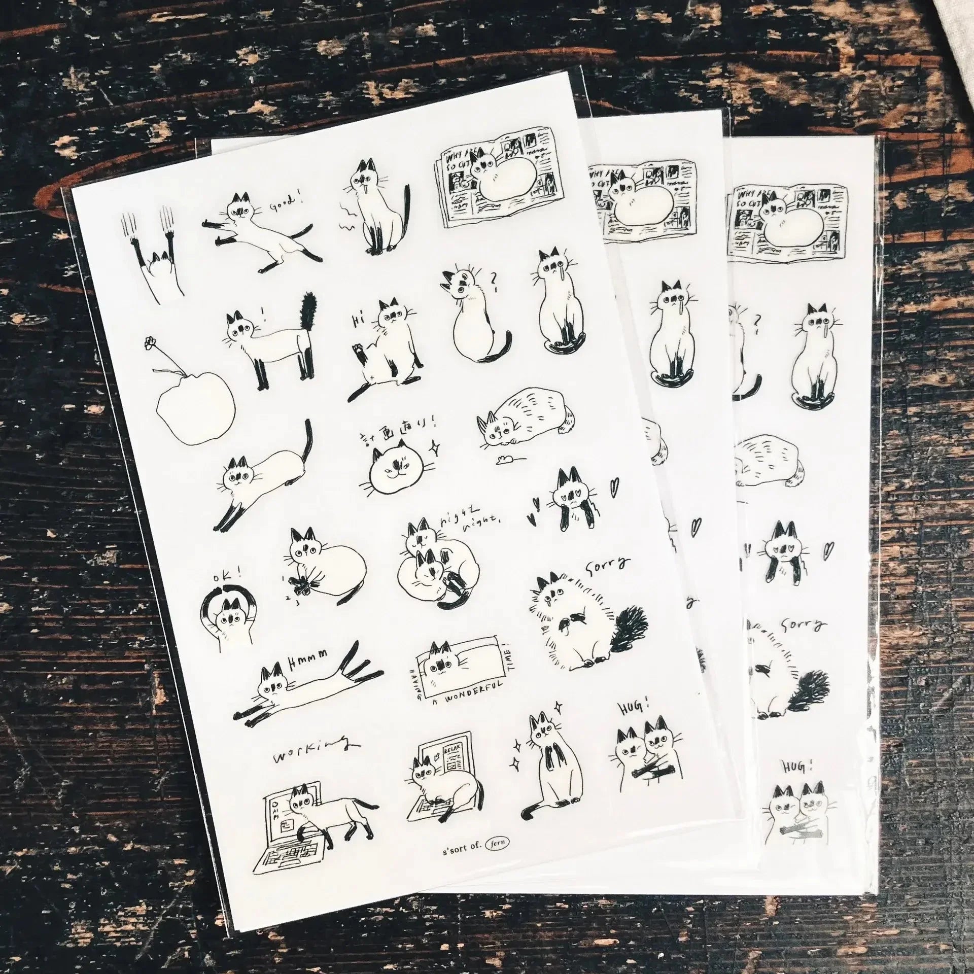 SOMESORTOF.FERN Print-On Sticker Little Black Faces