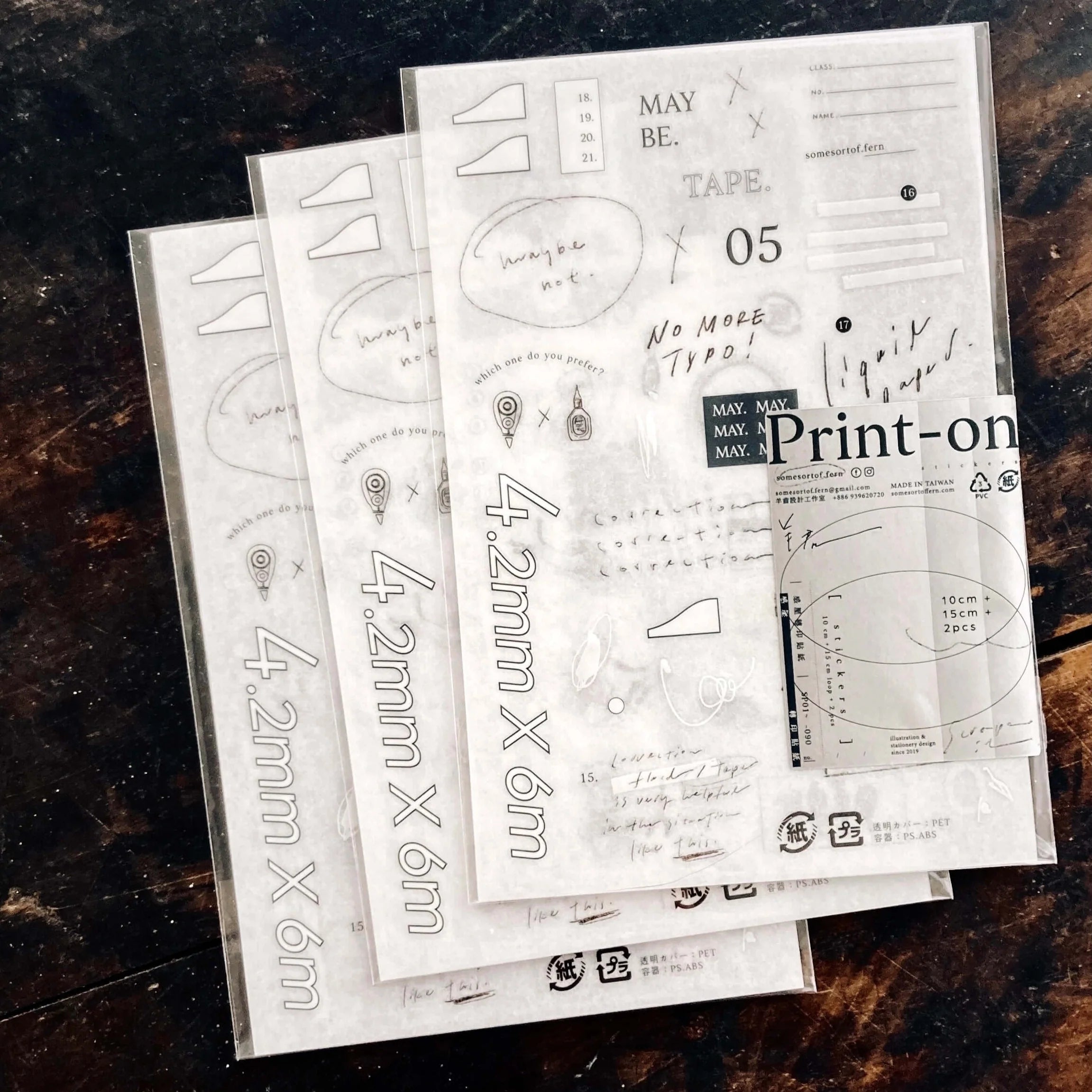 SOMESORTOF.FERN Print-On Sticker Liquid Paper