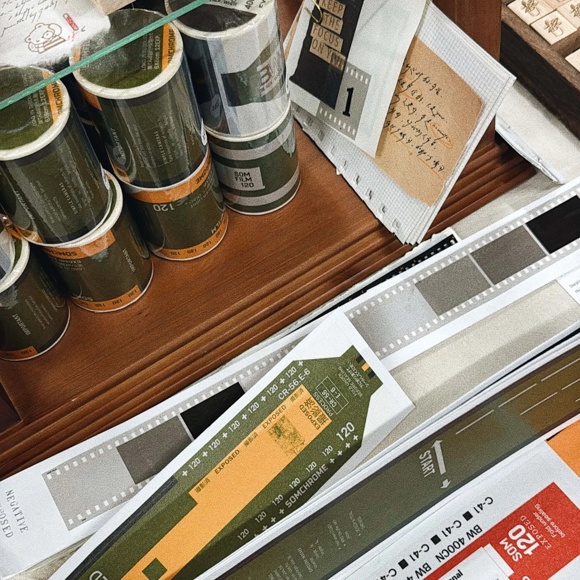 SOM STUDIO 120 Film Backing Paper Washi Tape White (Orange+Red) Full Roll (10m)