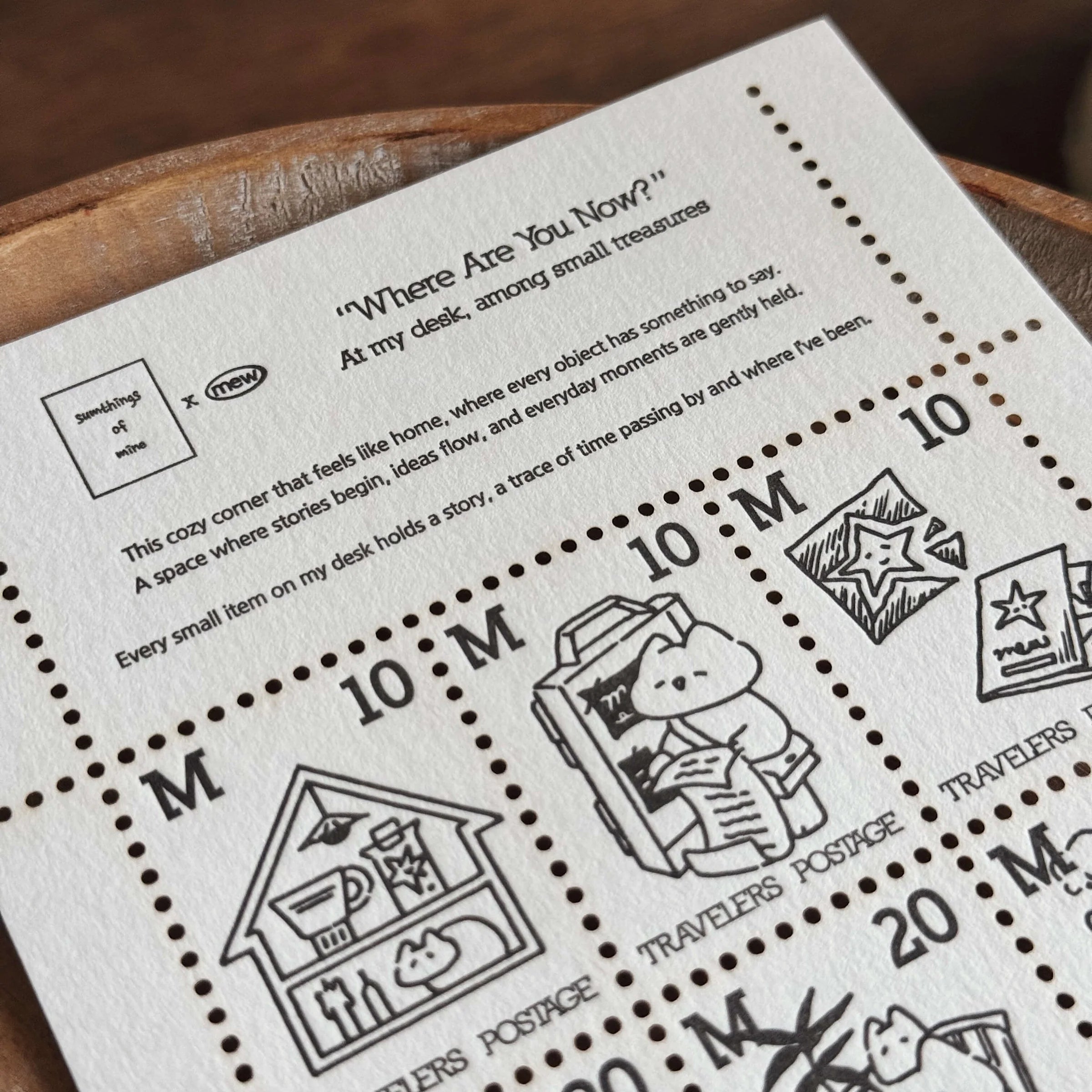 SOM x mewmewbeam Letterpress Decorative Postage Stamp Sheet
