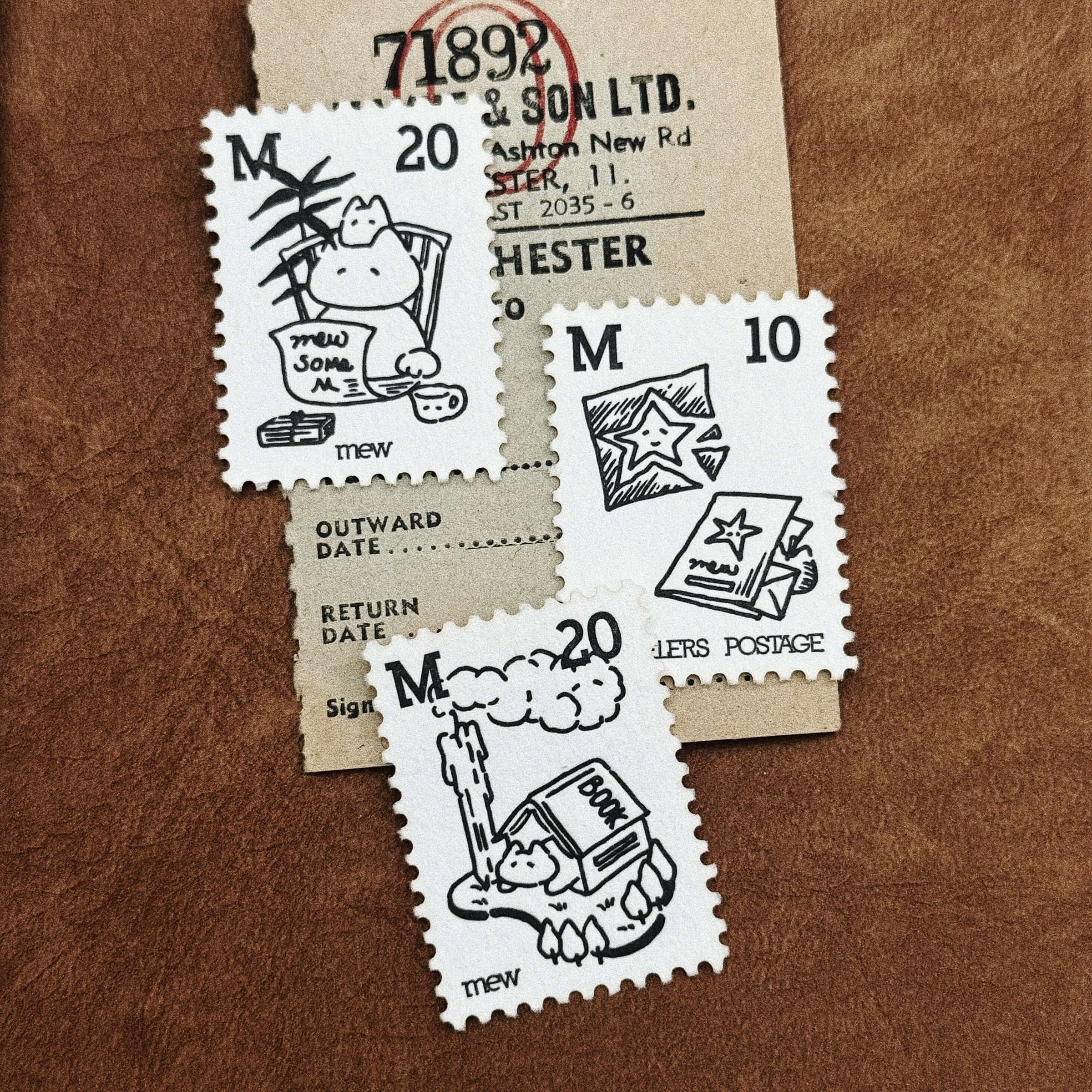 SOM x mewmewbeam Letterpress Decorative Postage Stamp Sheet