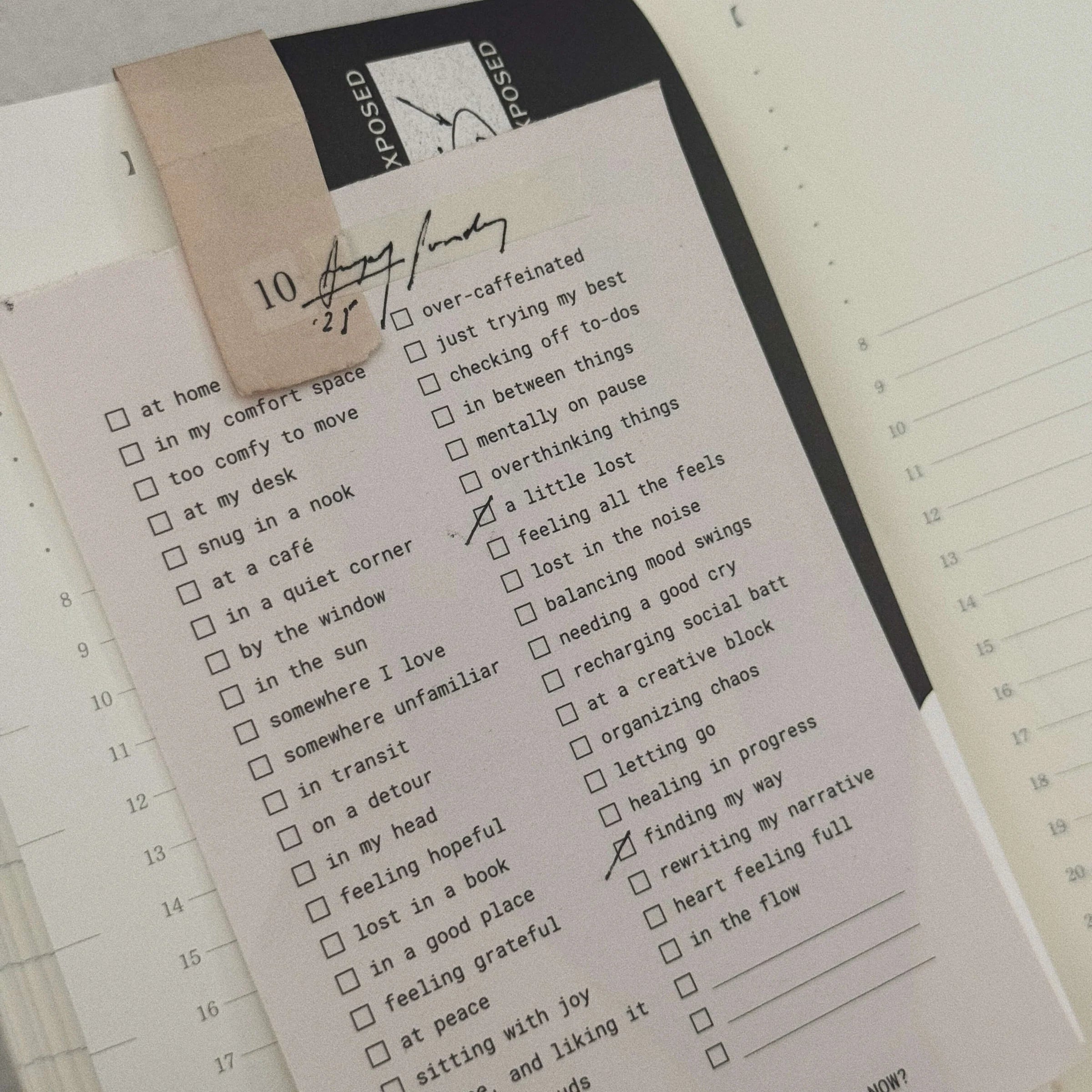 SOM x Morning Face Studio Memo Pad Daily Check In