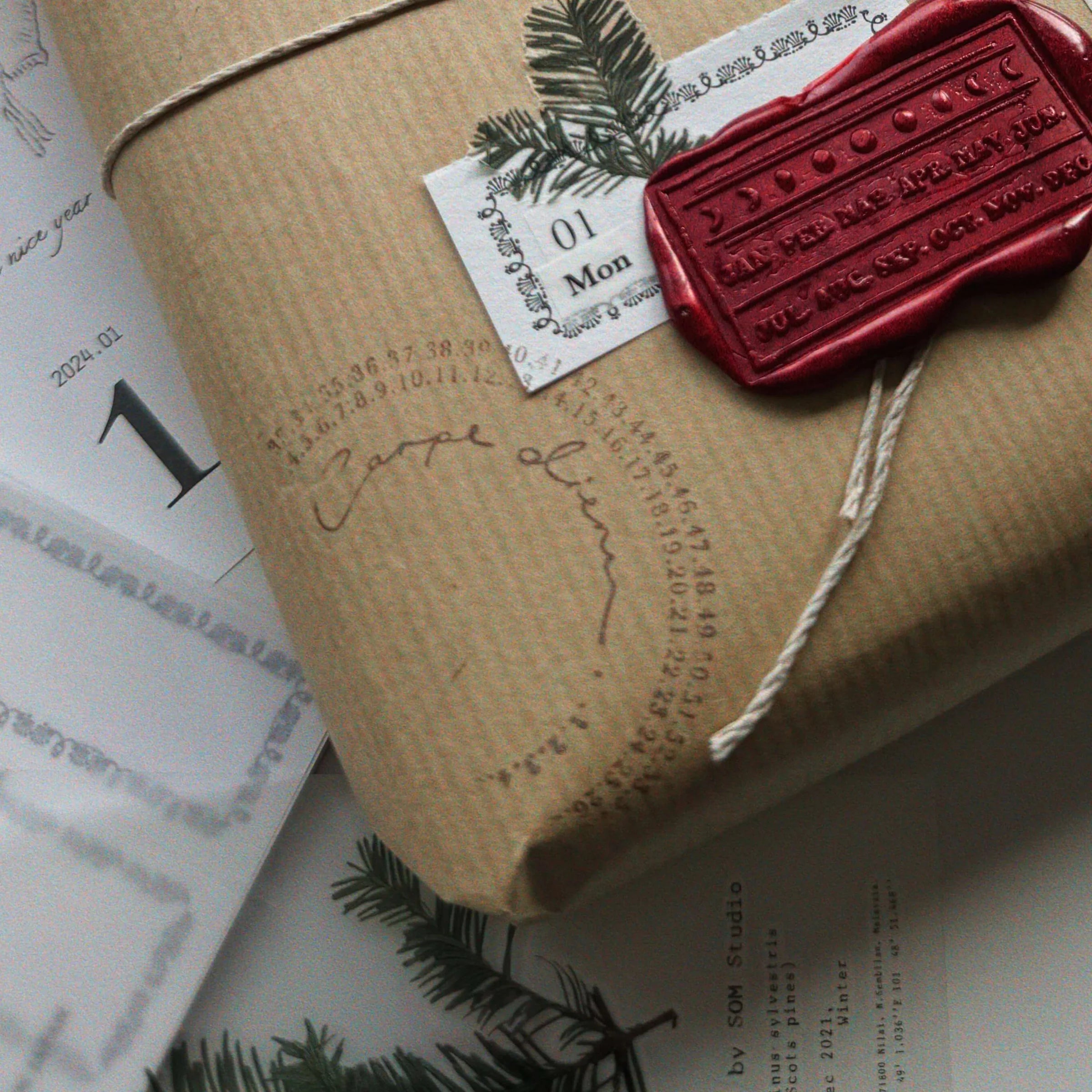 SOM Minimalist Date Washi Sticker 2026 Monthly Archival