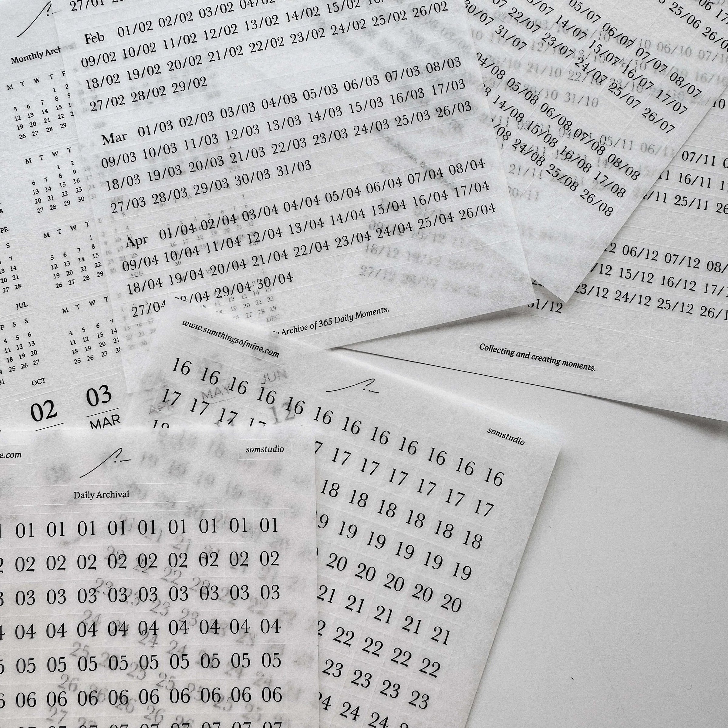 SOM Minimalist Date Washi Sticker 24 Solar Terms 二十四節氣