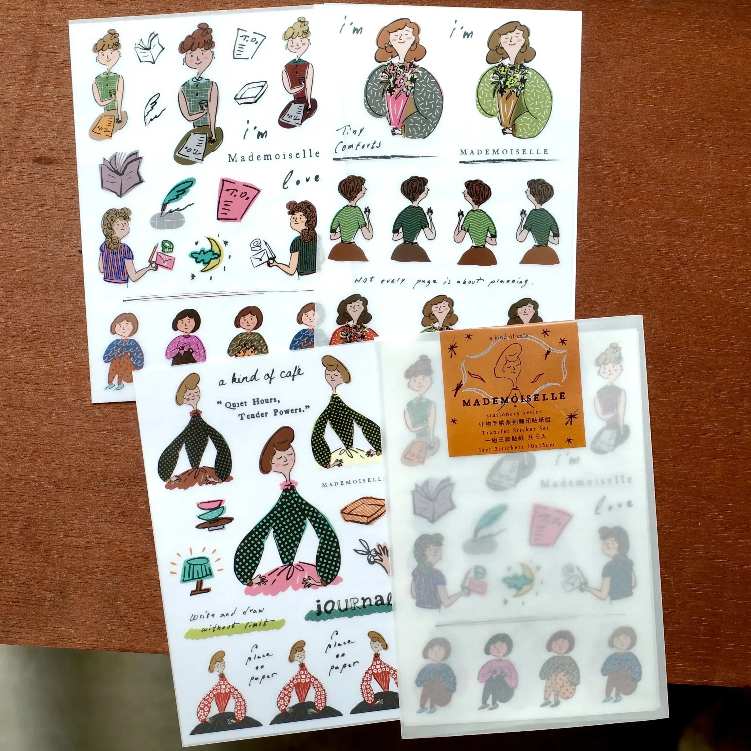 A KIND OF CAFE Print-On Sticker Mademoiselles (3pcs)