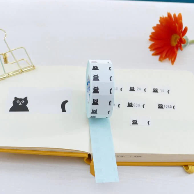 PANDA FACTORY Price Tag Labels Black Cat Full Roll (1000± pieces)