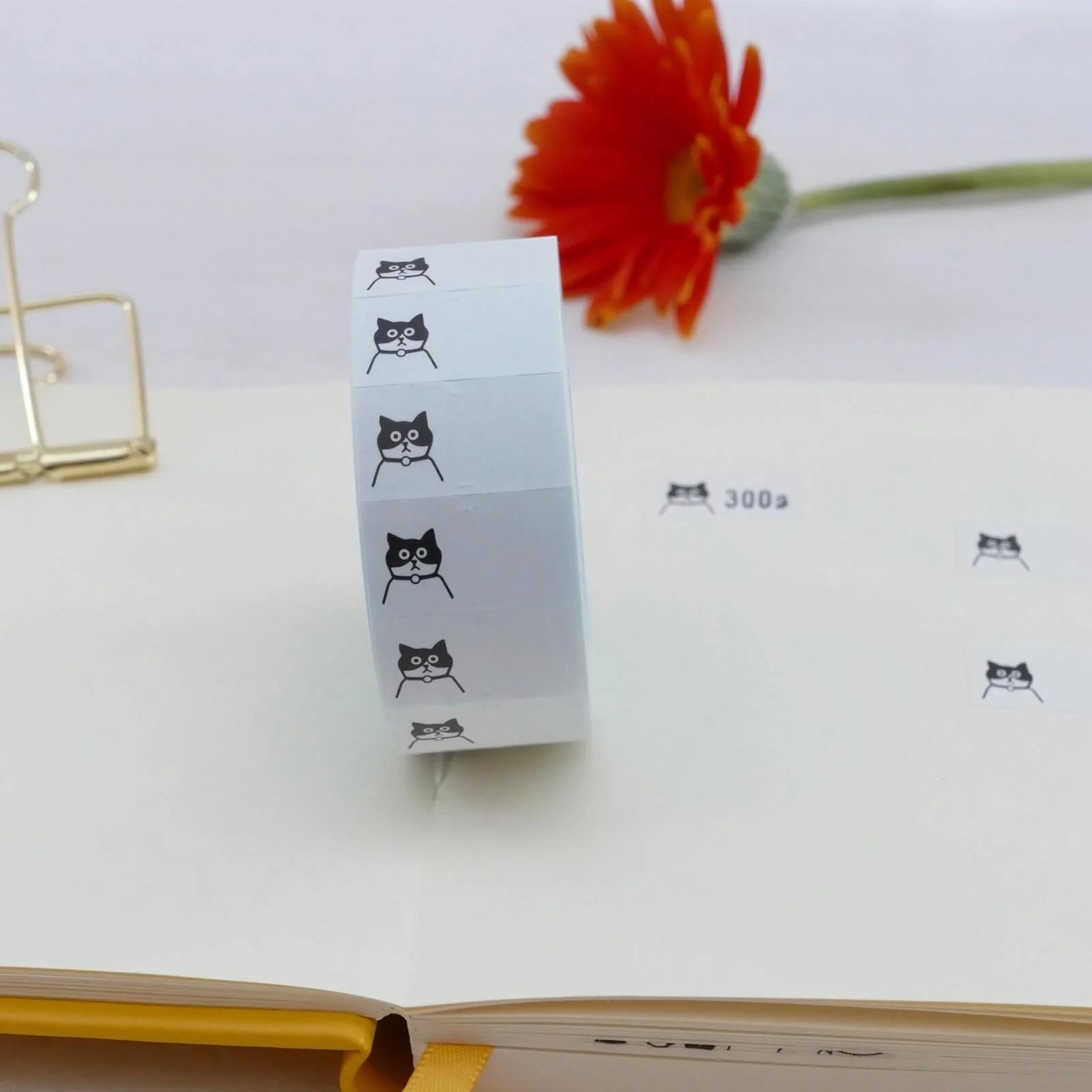 PANDA FACTORY Price Tag Labels Hachiwari Cat Full Roll (1000± pieces)