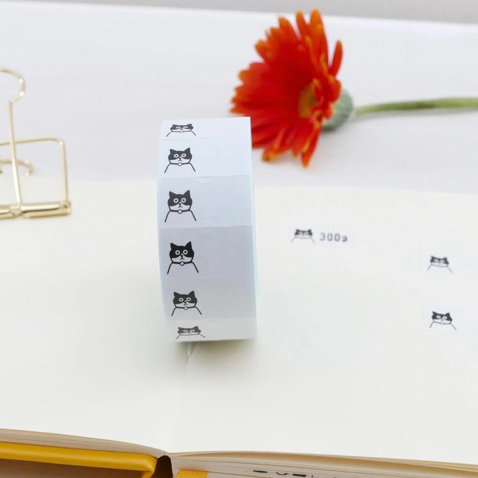 PANDA FACTORY Price Tag Labels Hachiwari Cat Full Roll (1000± pieces)