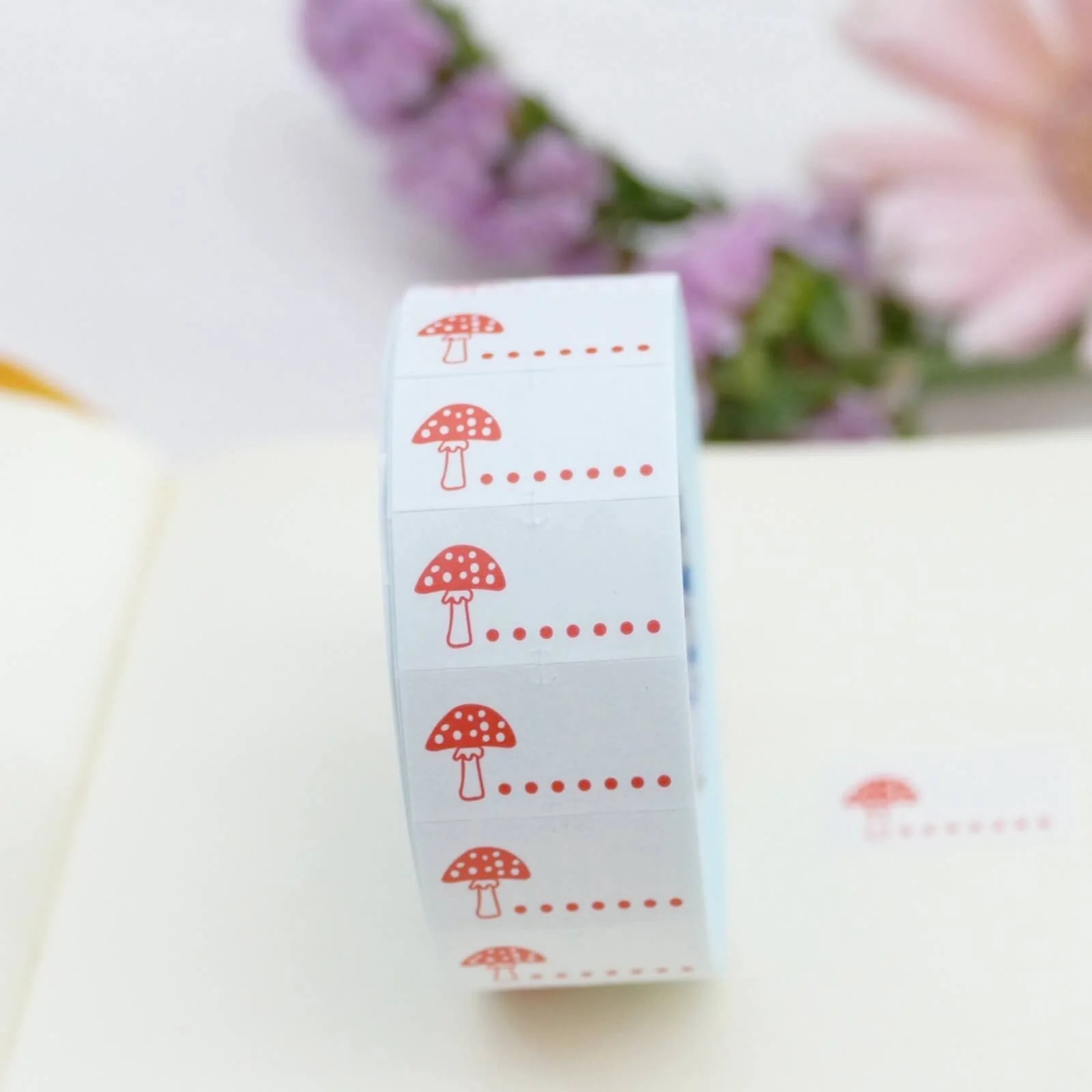 PANDA FACTORY Price Tag Labels Mushroom Full Roll (1000± pieces)