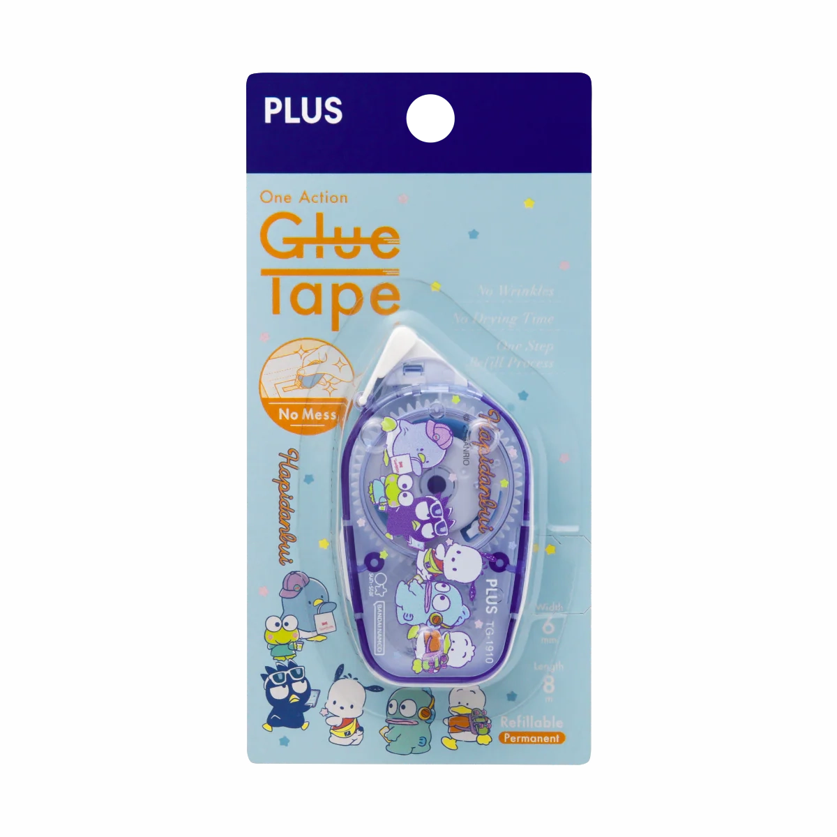 PLUS One Action Glue Tape TG 1910SS 6mm x 8M Hapidanbui Blue