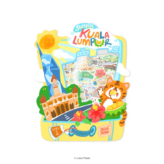 LOKAMADE Doodle Land Deco Sticker DS-DL-006: Sunrise Kuala Lumpur