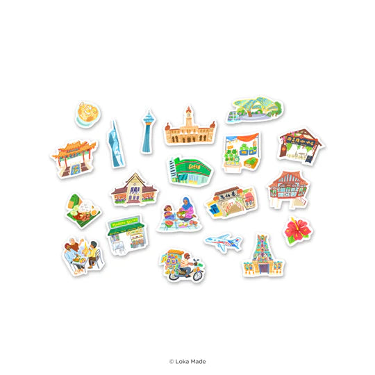 LOKAMADE Doodle Land Deco Sticker DS-DL-006: Sunrise Kuala Lumpur
