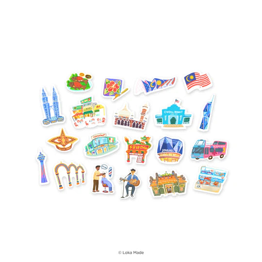LOKAMADE Doodle Land Deco Sticker DS-DL-007: Blossom Hours in Kuala Lumpur