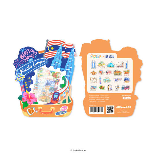 LOKAMADE Doodle Land Deco Sticker DS-DL-007: Blossom Hours in Kuala Lumpur