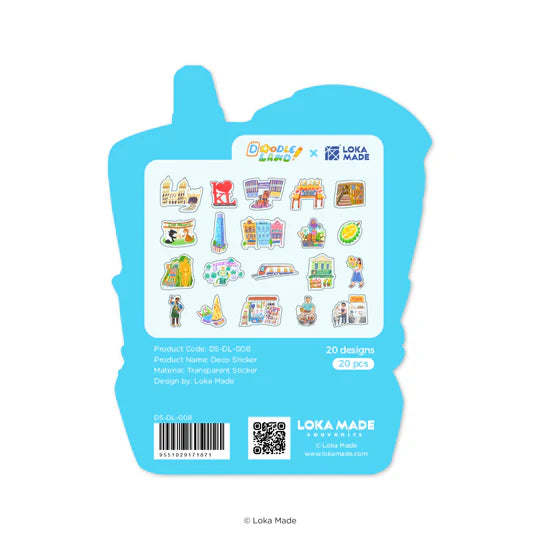 LOKAMADE Doodle Land Deco Sticker DS-DL-008: Crossing Through Kuala Lumpur