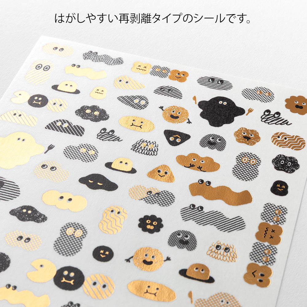 MIDORI Yuru Log Sticker 1-Sheet Camouflage Mini Monster