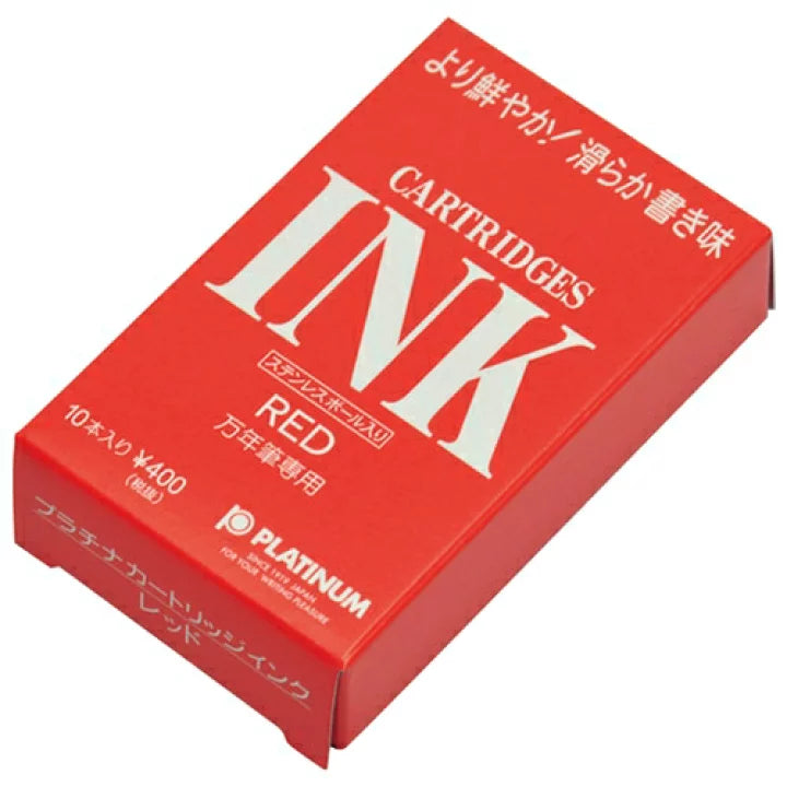 PLATINUM Dye Cartridge Ink Box of 10s Red