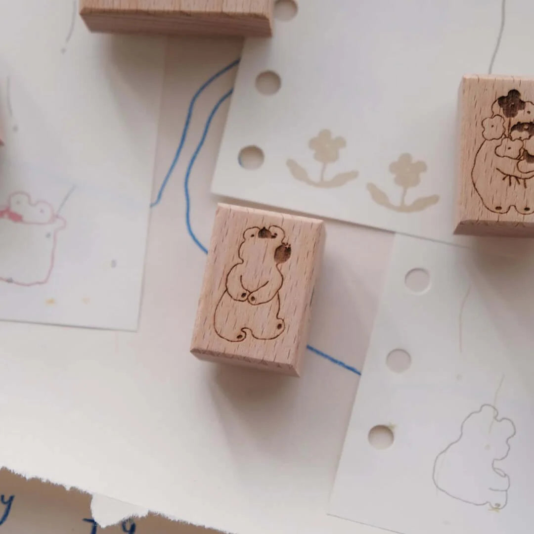 BIGHANDS Rubber Stamp Collection Rainy Days Walking Bear