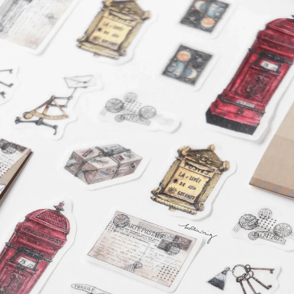 LCN Washi Sticker Set Antique Postage